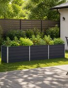 vidaXL Вдигната леха за градина Антрацит 242 x 80 x 55 cm Стомана