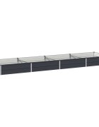 vidaXL Вдигната леха за градина Антрацит 320 x 80 x 24 см