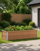 vidaXL Вдигната леха за градина Дървен кафяв 100 x 40 x 24 см Стомана