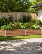 vidaXL Вдигната леха за градина Дървен кафяв 160 x 80 x 24 см Стомана