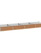 vidaXL Вдигната леха за градина Дървен кафяв 320 x 80 x 24 см