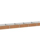 vidaXL Вдигната леха за градина Дървен кафяв 400 x 80 x 24 см