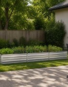 vidaXL Вдигната леха за градина Галванизирано сребристо