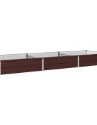 vidaXL Вдигната леха за градина Кафяво 240 x 80 x 24 см