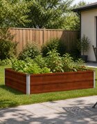 vidaXL Вдигната леха за градина Кортенова стомана 100 x 80 x 24 см