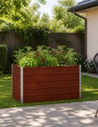 vidaXL Вдигната леха за градина Кортенова стомана 100 x 80 x 55 см
