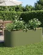 vidaXL Вдигната леха за градина Маслиненозелено 120 x 40 x 40 см