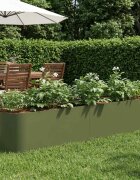 vidaXL Вдигната леха за градина Маслиненозелено 200 x 40 x 40 см