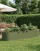 vidaXL Вдигната леха за градина Маслиненозелено 220 x 40 x 40 см