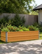 vidaXL Вдигната леха за градина Натурално дърво 100 x 40 x 24 см