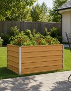 vidaXL Вдигната леха за градина Натурално дърво 100 x 80 x 55 см