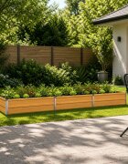 vidaXL Вдигната леха за градина Натурално дърво 240 x 80 x 24 см