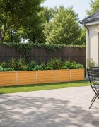 vidaXL Вдигната леха за градина Натурално дърво 400 x 40 x 55 см