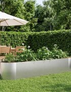 vidaXL Вдигната леха за градина Неръждаема стомана 220 x 40 x 40 см