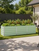 vidaXL Вдигната леха за градина Пастелно зелено 242 x 80 x 55 cm