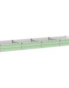 vidaXL Вдигната леха за градина Пастелно зелено 320 x 80 x 24 см