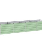 vidaXL Вдигната леха за градина Пастелно зелено 320 x 80 x 55 см