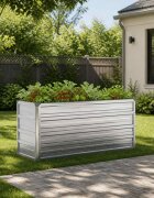vidaXL Вдигната леха за градина Поцинковано сребристо 100 x 40 x 55 cm