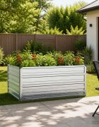 vidaXL Вдигната леха за градина Поцинковано сребристо 100 x 80 x 55 см