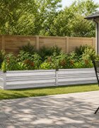 vidaXL Вдигната леха за градина Поцинковано сребристо 160 x 40 x 24 см