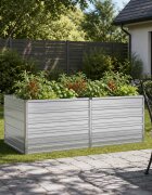 vidaXL Вдигната леха за градина Поцинковано сребристо 163 x 80 x 55 cm