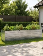 vidaXL Вдигната леха за градина Поцинковано сребристо 242 x 80 x 55 cm