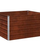 vidaXL Вдигната леха за градина Ръждясало 100 x 80 x 55 см картон