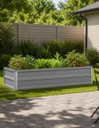 vidaXL Вдигната леха за градина Сиво 100 x 40 x 24 см Стомана