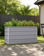 vidaXL Вдигната леха за градина Сиво 100 x 40 x 55 cm Стомана