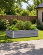 vidaXL Вдигната леха за градина Сиво 100 x 80 x 24 см Стомана