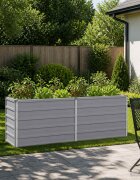 vidaXL Вдигната леха за градина Сиво 160 x 40 x 55 см Стомана