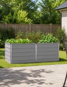vidaXL Вдигната леха за градина Сиво 160 x 80 x 55 см Стомана