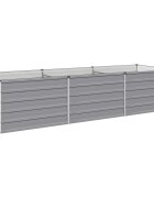 vidaXL Вдигната леха за градина Сиво 240 x 80 x 55 см