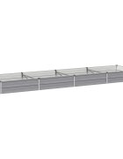 vidaXL Вдигната леха за градина Сиво 320 x 80 x 24 см