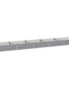 vidaXL Вдигната леха за градина Сиво 400 x 80 x 24 см