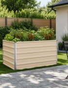 vidaXL Вдигната леха за градина Слонова кост 100 x 80 x 55 см