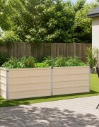 vidaXL Вдигната леха за градина Слонова кост 160 x 40 x 55 см Стомана