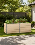 vidaXL Вдигната леха за градина Слонова кост 163 x 80 x 55 cm