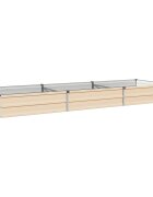 vidaXL Вдигната леха за градина Слонова кост 240 x 80 x 24 см