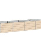 vidaXL Вдигната леха за градина Слонова кост 320 x 80 x 55 см