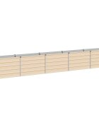 vidaXL Вдигната леха за градина Слонова кост 400 x 40 x 55 см