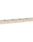 vidaXL Вдигната леха за градина Слонова кост 400 x 80 x 24 см