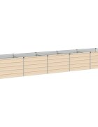 vidaXL Вдигната леха за градина Слонова кост 400 x 80 x 55 см