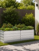 vidaXL Вдигната леха за градина Сребристо 160 x 40 x 55 см оцинкован