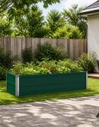 vidaXL Вдигната леха за градина Зелено 100 x 40 x 24 см Стомана