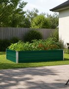 vidaXL Вдигната леха за градина Зелено 100 x 80 x 24 см Стомана