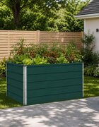 vidaXL Вдигната леха за градина Зелено 100 x 80 x 55 см Стомана