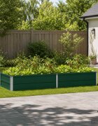 vidaXL Вдигната леха за градина Зелено 160 x 80 x 24 см Стомана