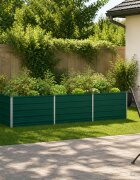 vidaXL Вдигната леха за градина Зелено 242 x 80 x 55 cm Стомана