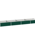 vidaXL Вдигната леха за градина Зелено 320 x 80 x 24 см
